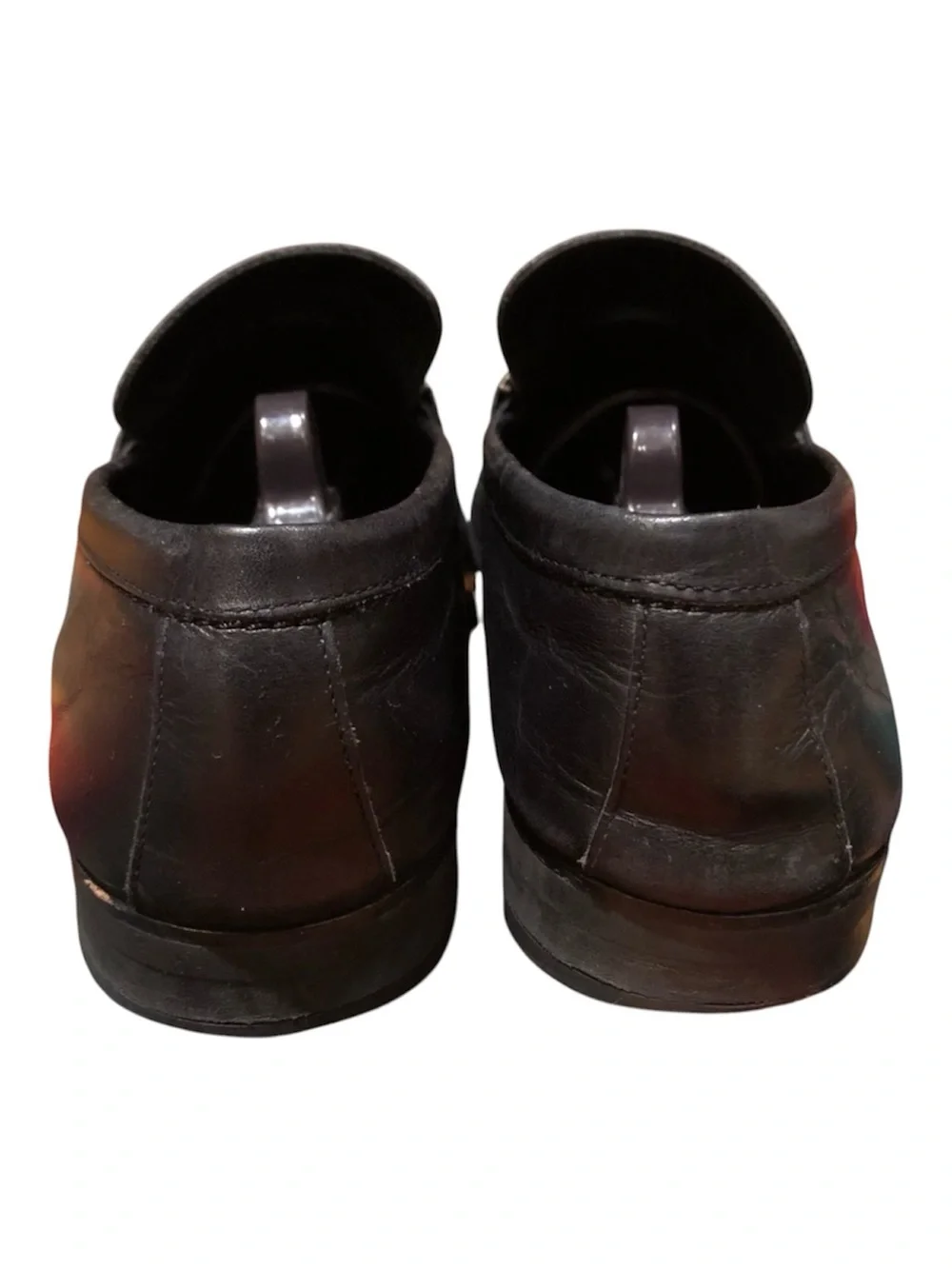 Ermenegildo Zegna Black Leather Buckle Loafers Slip On Dress Shoes Men's 8